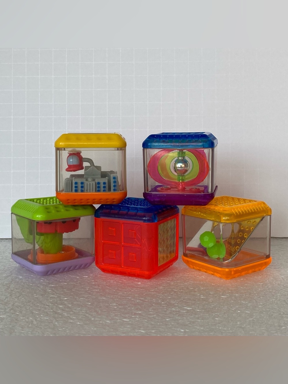 Lot of 5 Vintage Fisher Price Peek-A-Boo Blocks
Sensory Discovery Activity Toys